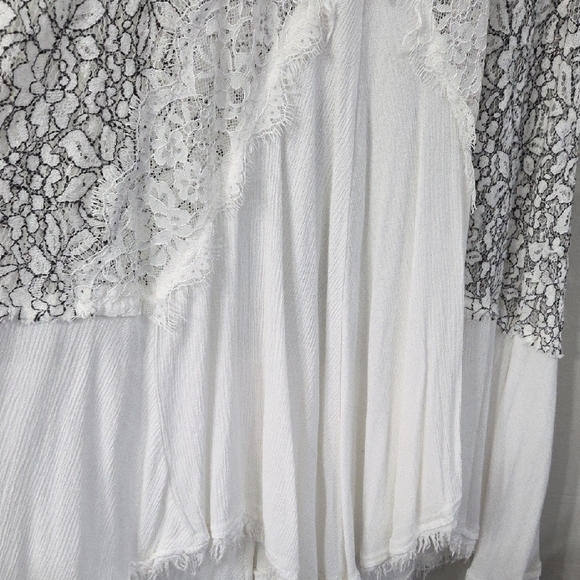 Free People Black and White Lace Mini Dress - Picture 5 of 8